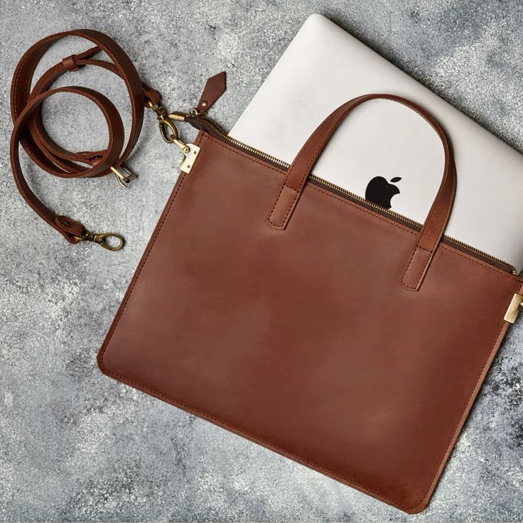 Custom leather laptop bag